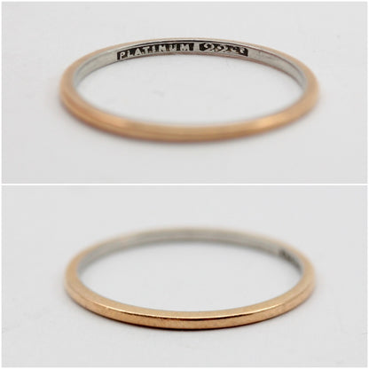 Early Vintage 22ct Gold & Platinum Skinny Wedding Band