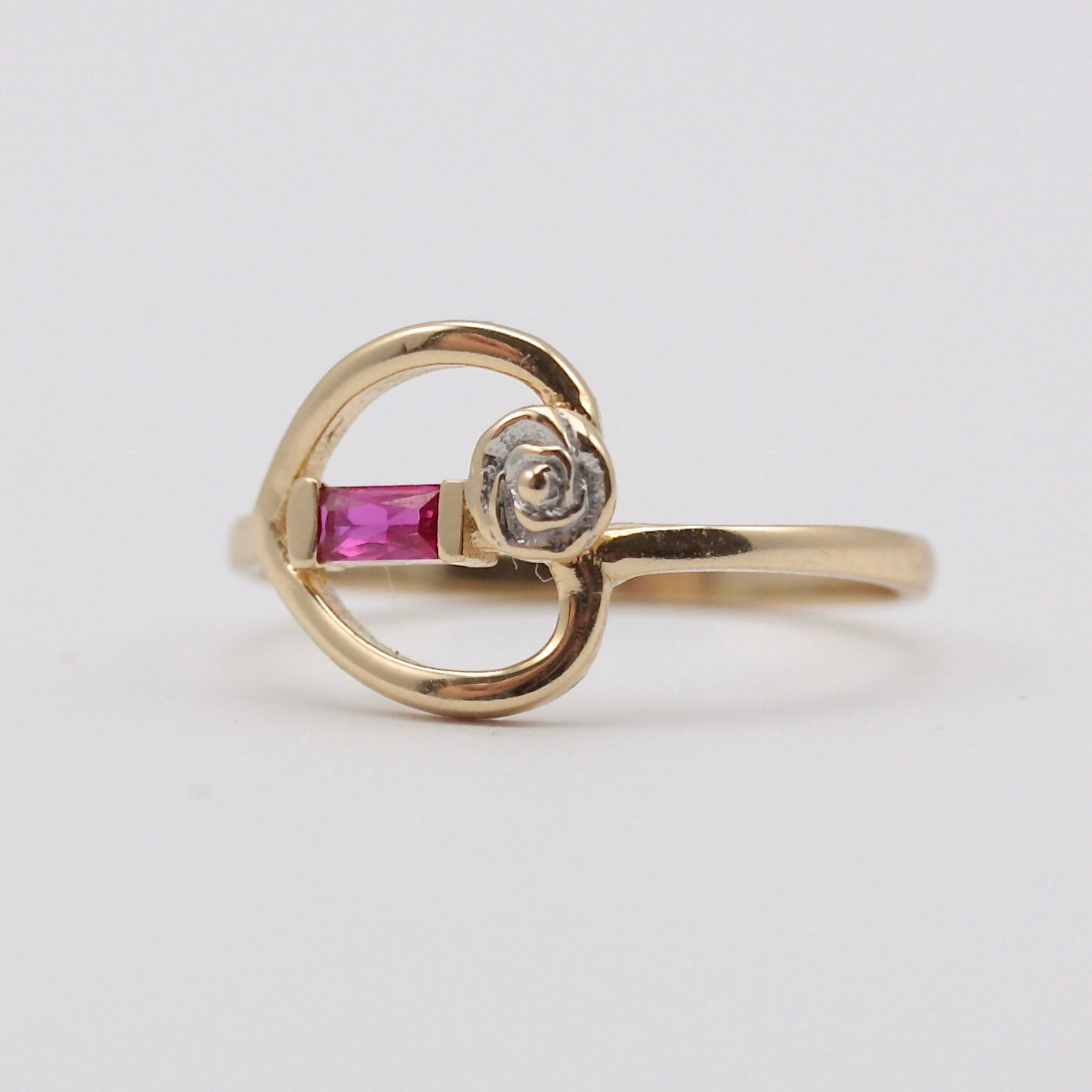 Modern 14K Gold Pink Topaz Art Nouveau Style Ring, 2019