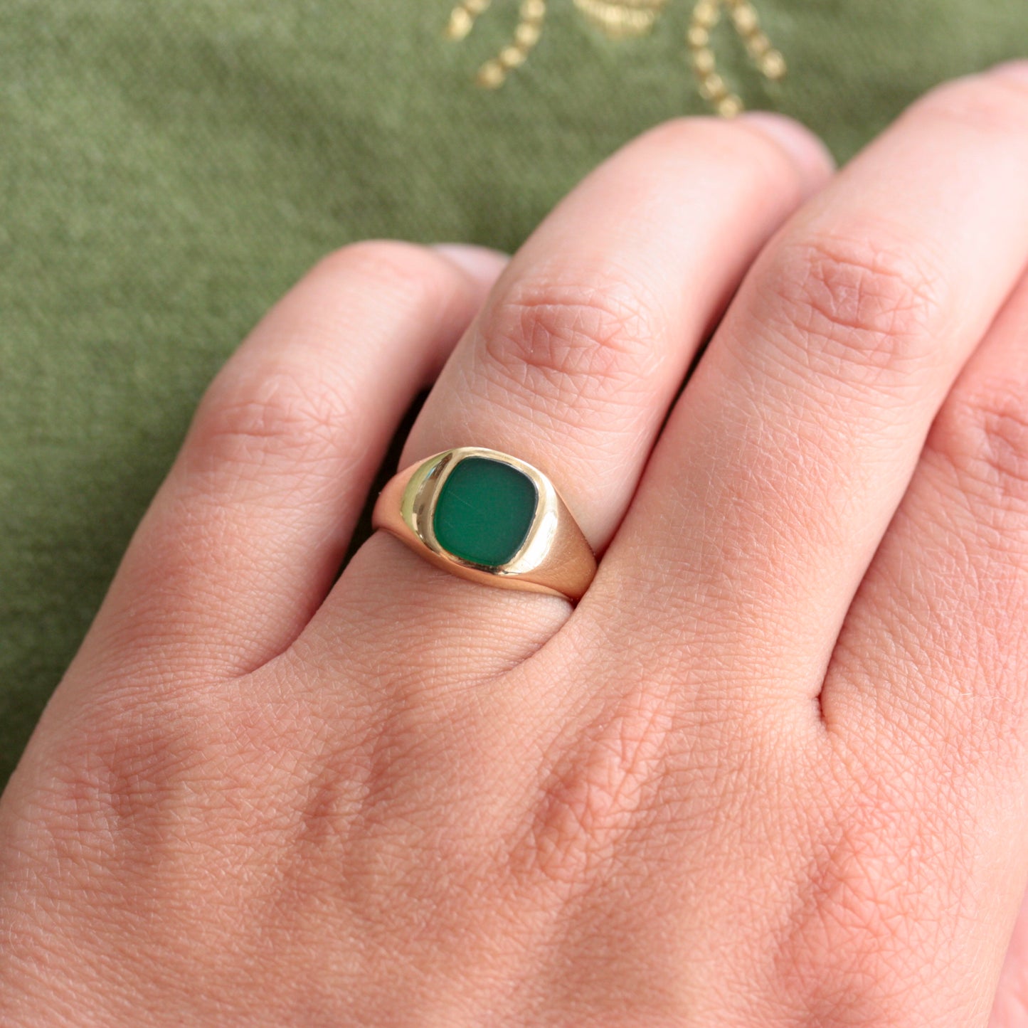 Green Agate Ring
