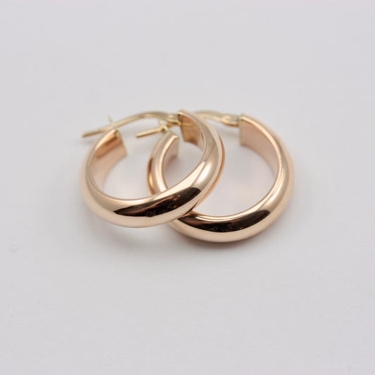 Pre-owned 9ct Gold Chunky Plain Hoop Earrings, Medium