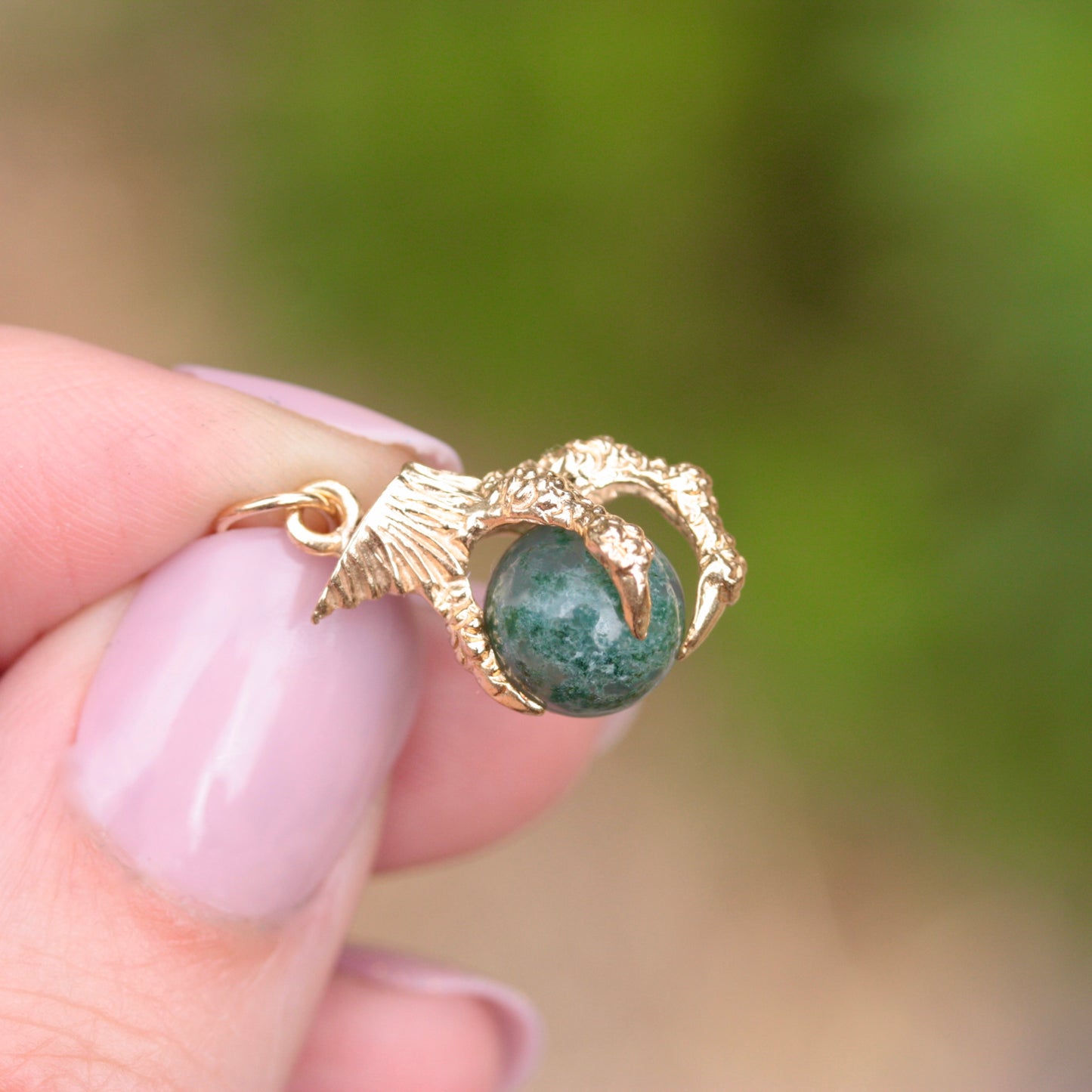 vintage 9ct gold claw and ball charm