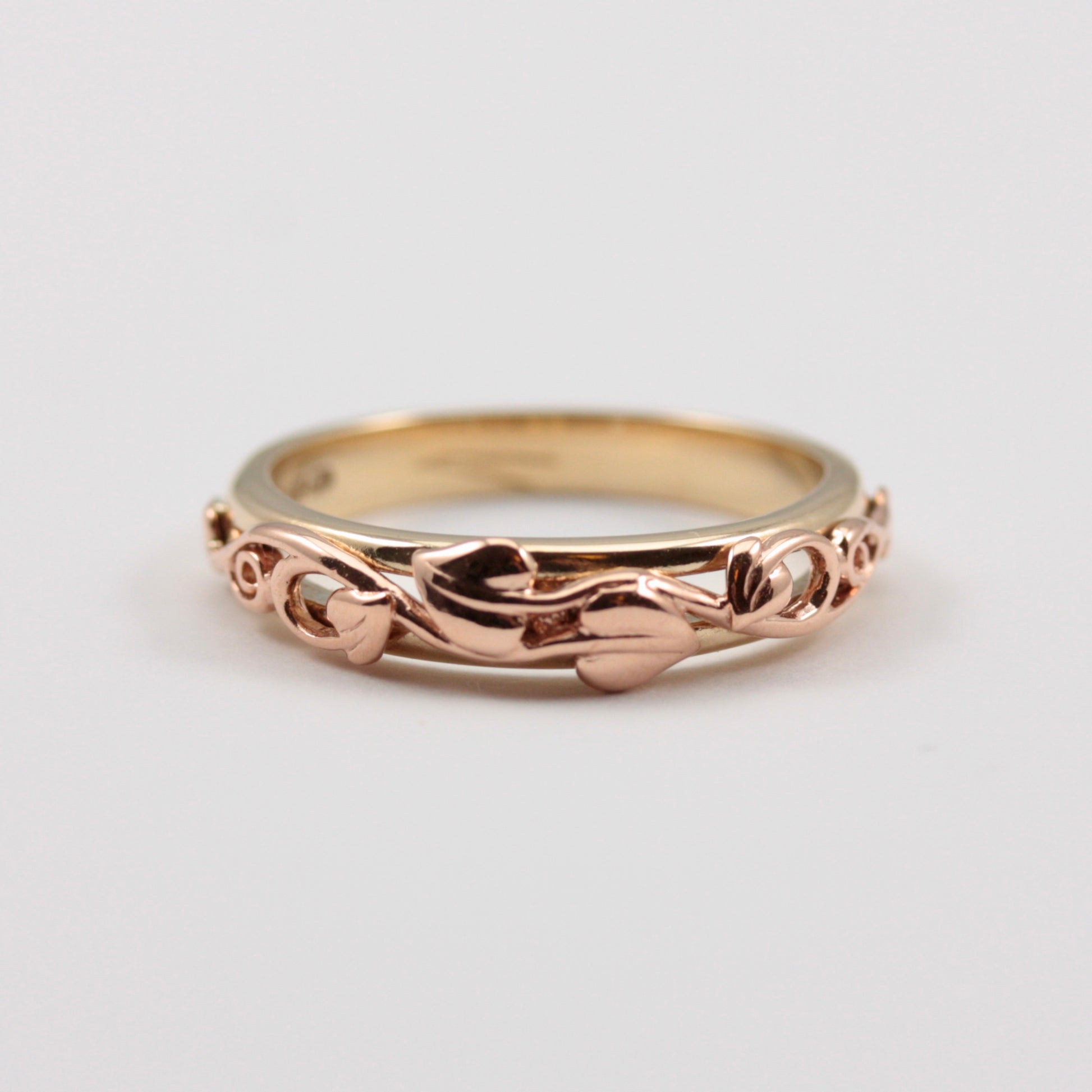 Pre-owned 9ct Rose and Yellow Welsh Gold 'Tree of Life' Ring