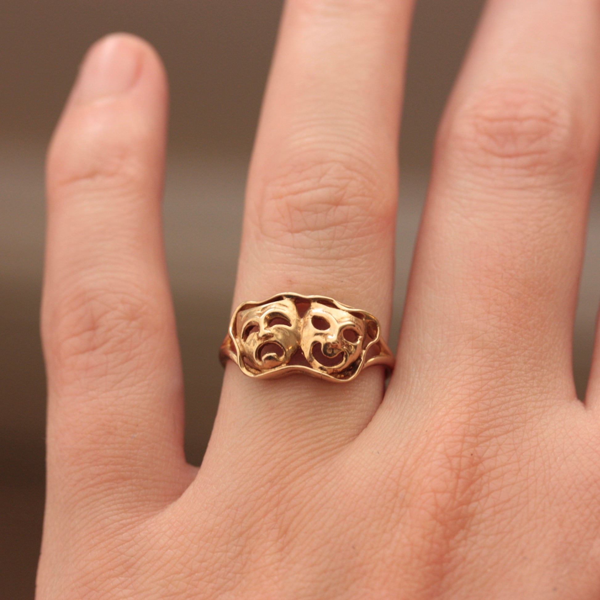 vintage theatre masks ring