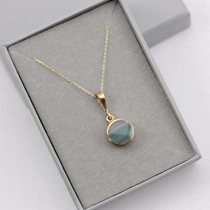 Pre-owned 9ct Gold Grey Banded Agate Pendant by David Scott Walker