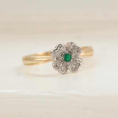 diamond four leaf clover ring