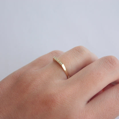 Vintage 9ct Gold Flat Front Diamond Five Stone Ring, 1979