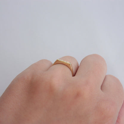 Vintage 9ct Gold Flat Front Diamond Five Stone Ring, 1979