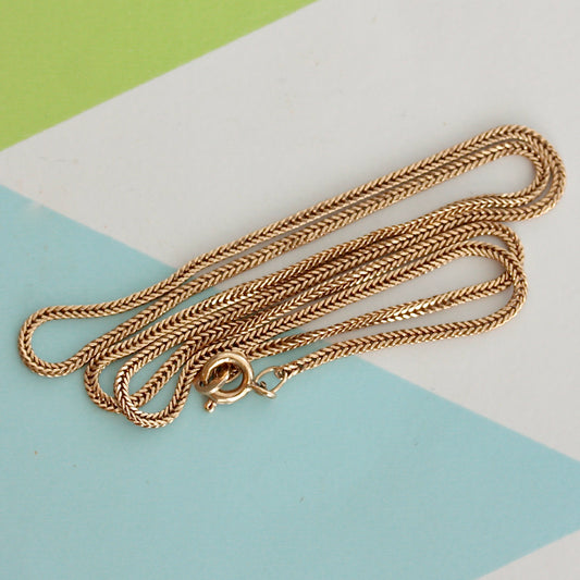 Vintage 9ct Gold Foxtail Chain Necklace, 1979