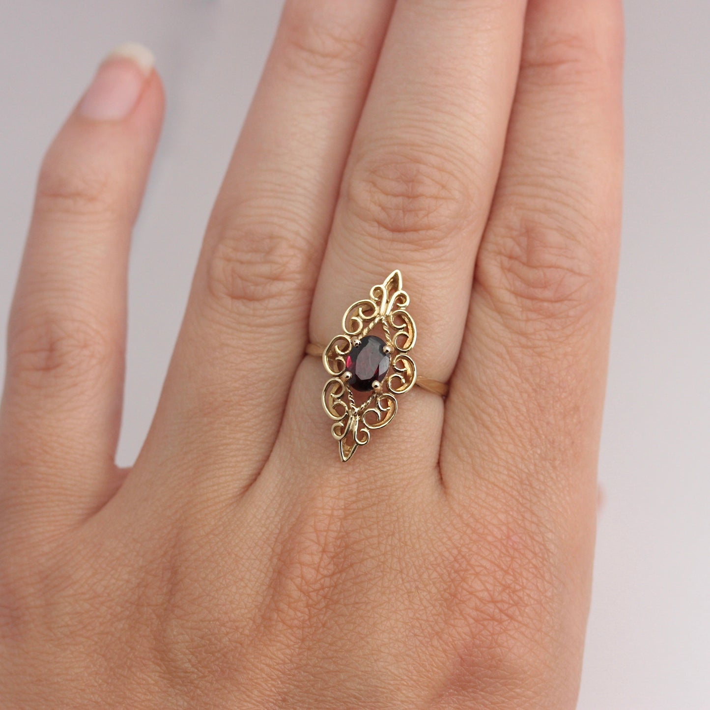 vintage garnet marquise ring