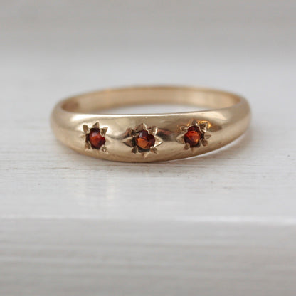 second hand gold garnet ring