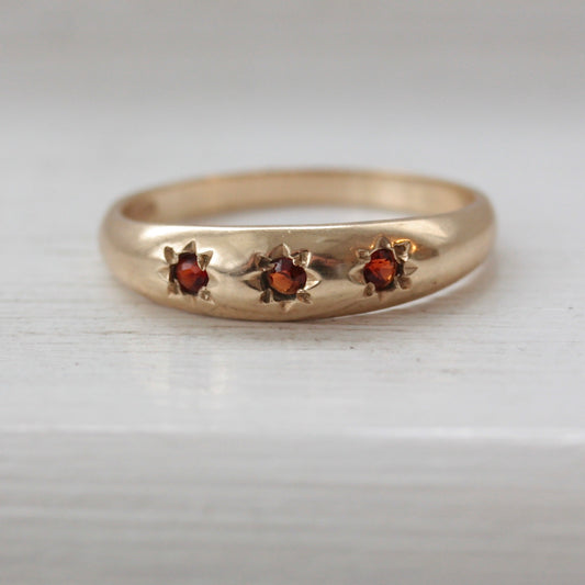 second hand gold garnet ring