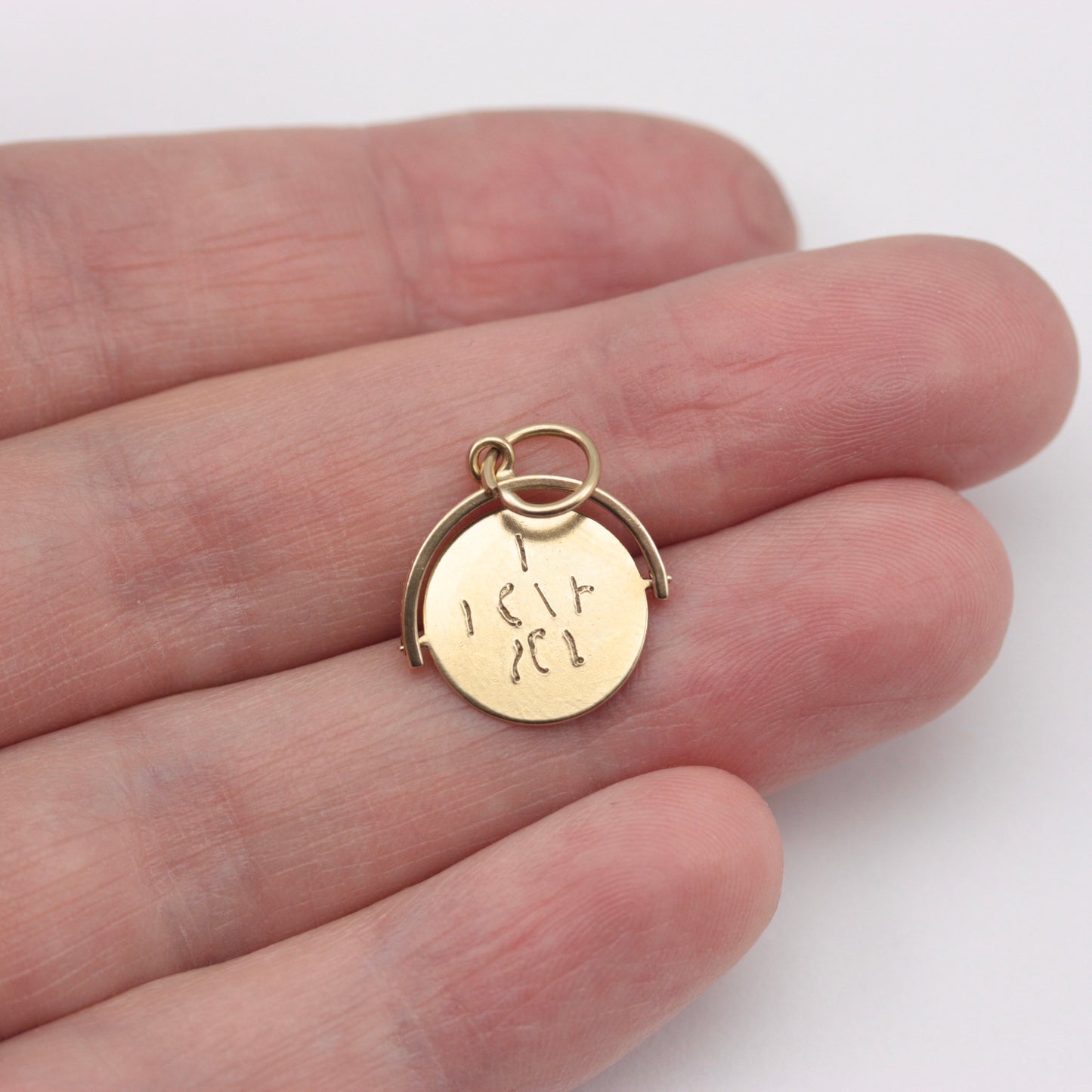 Vintage 9ct Gold 'I LOVE YOU' Spinner Pendant, 1972