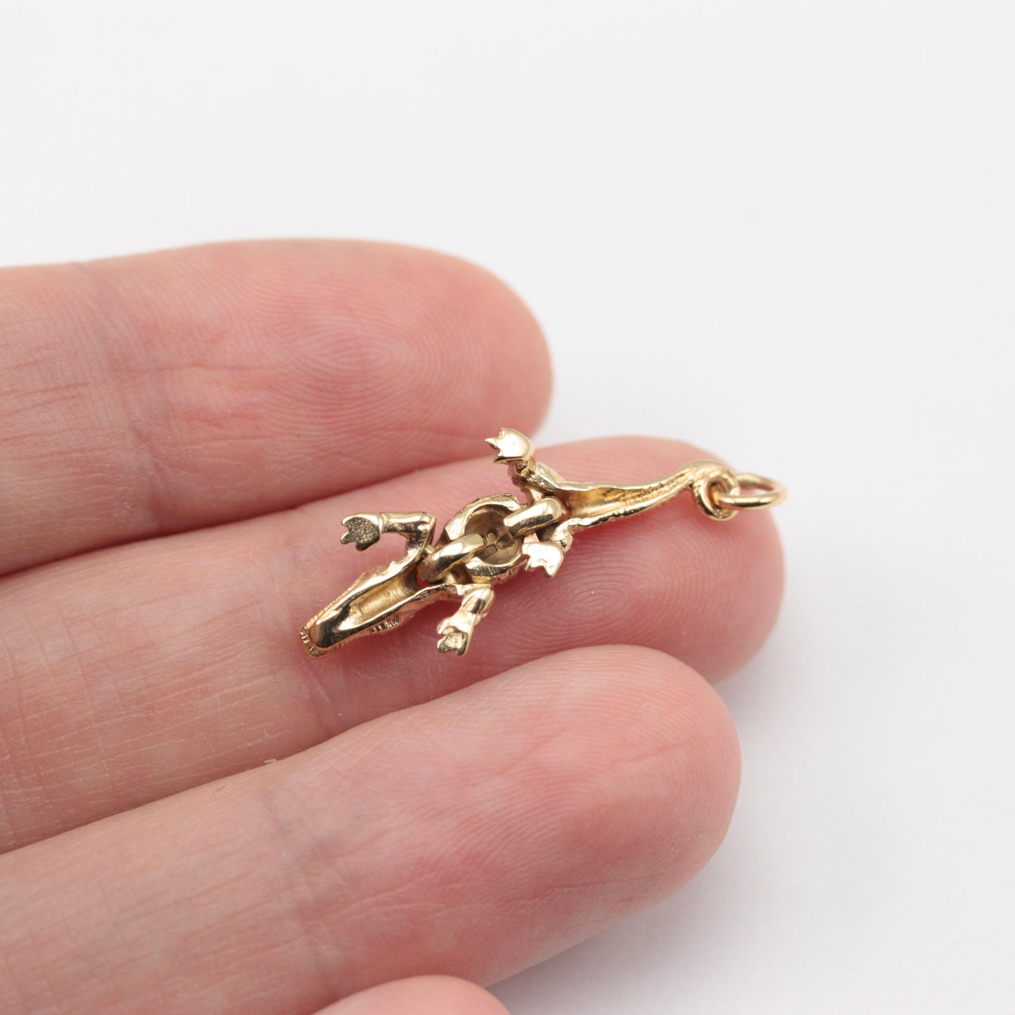 Vintage 9ct Gold Articulated Crocodile Charm