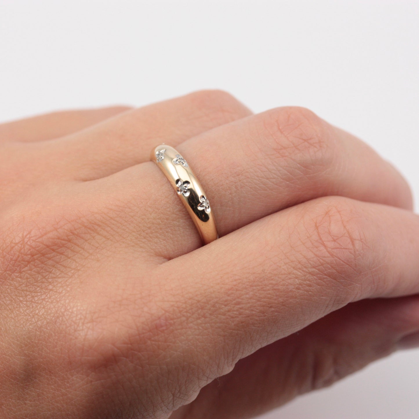 patterned diamond ring