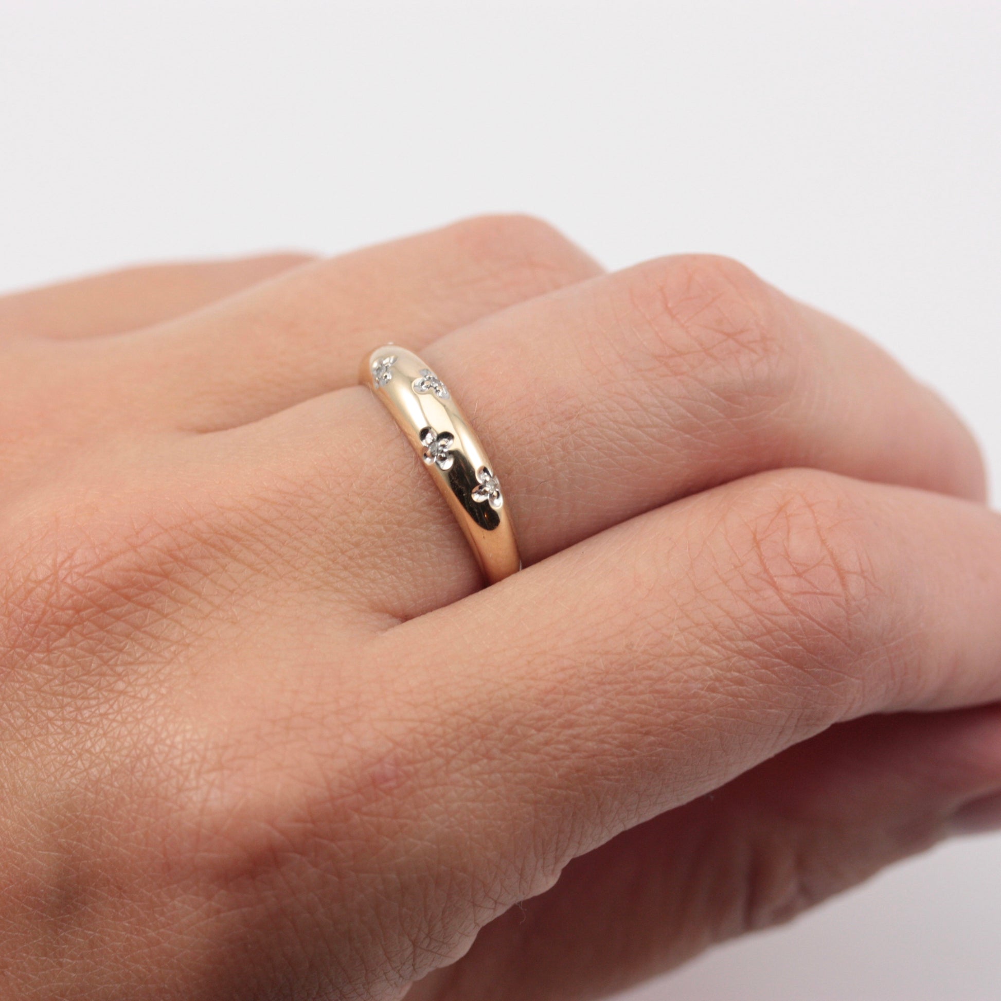 patterned diamond ring