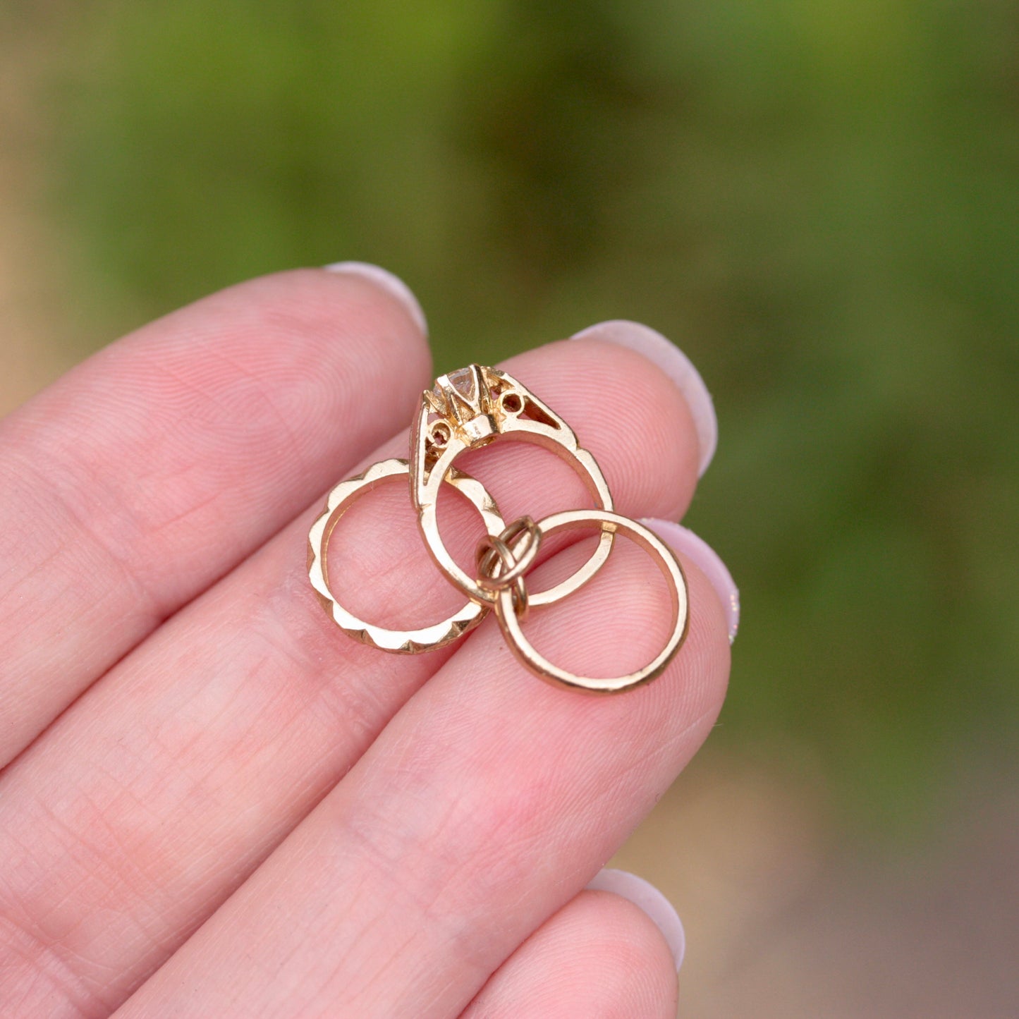 vintage wedding eternity engagement ring charms