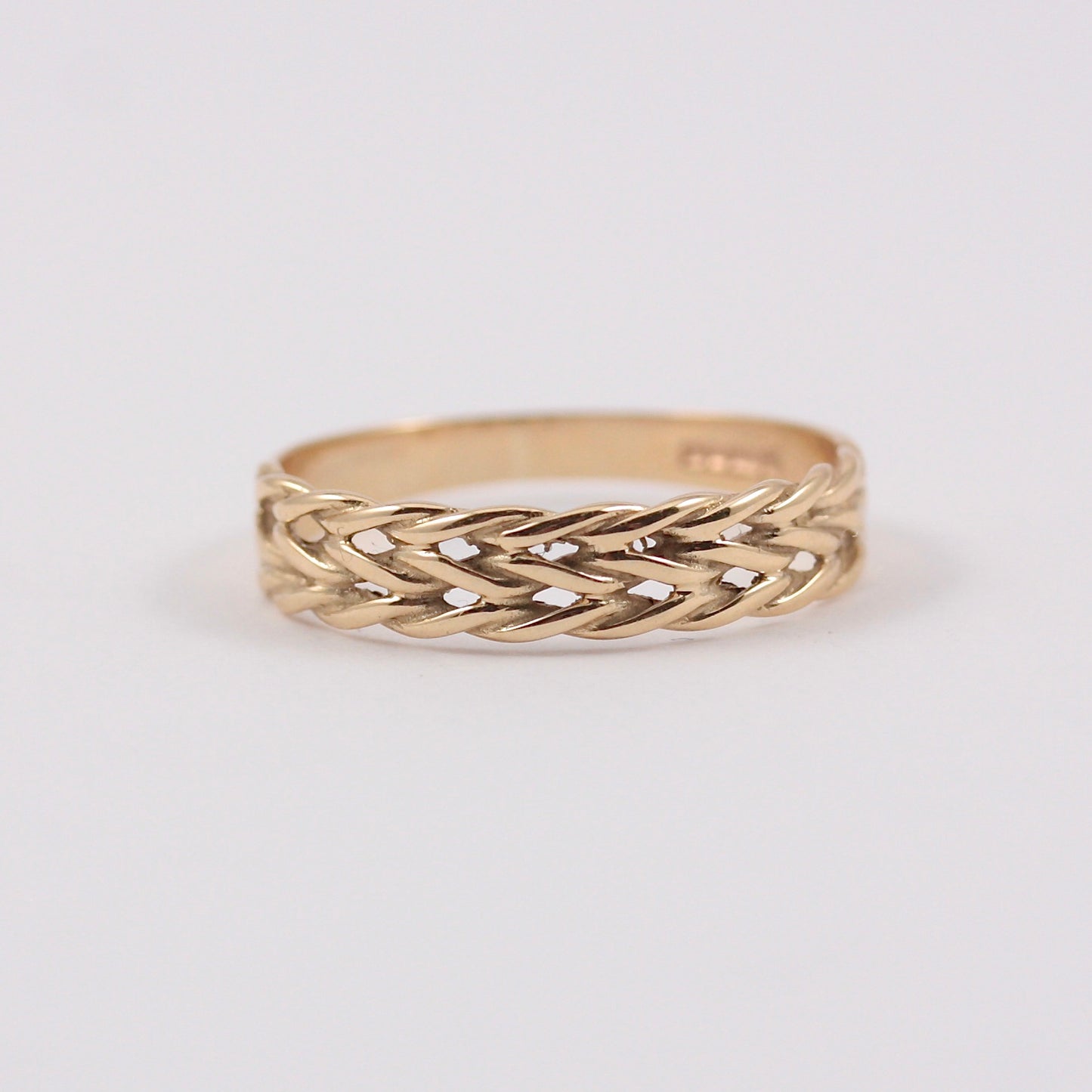 Vintage 9ct Gold Braided Band Ring, 1986