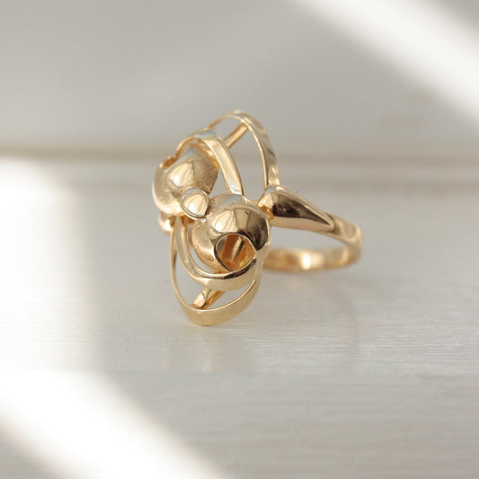 Pre-owned 9ct Gold Modernist Style Ring, 2005