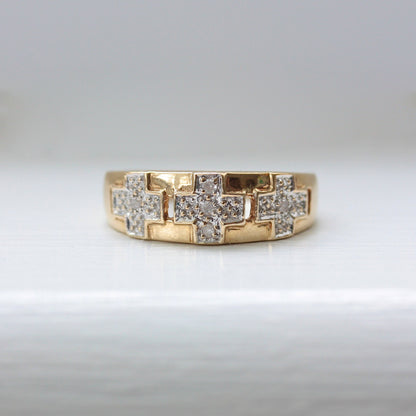 Pre-owned 9ct Gold and Diamond Cross Band Ring