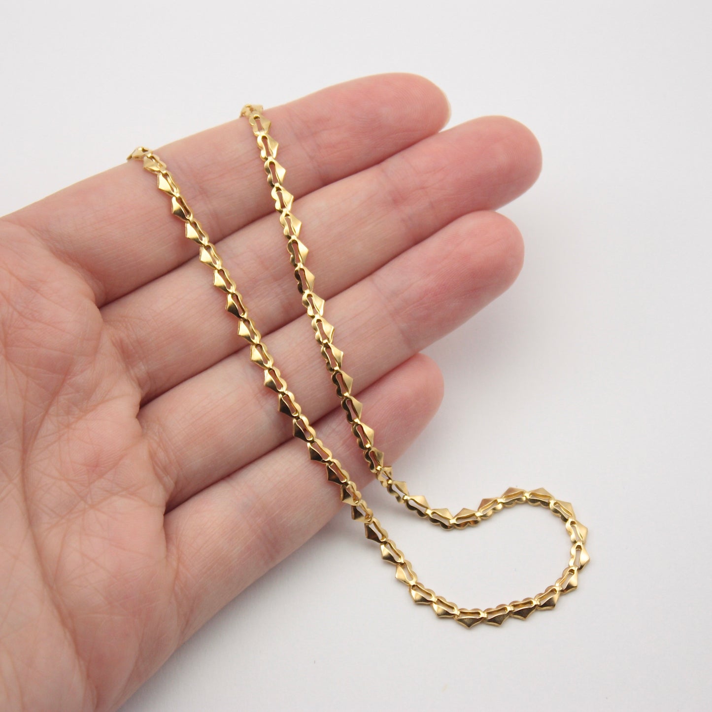 Vintage 9ct Gold Heart Link Chain Necklace