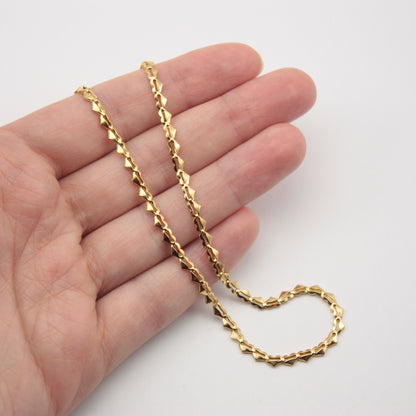 Vintage 9ct Gold Heart Link Chain Necklace