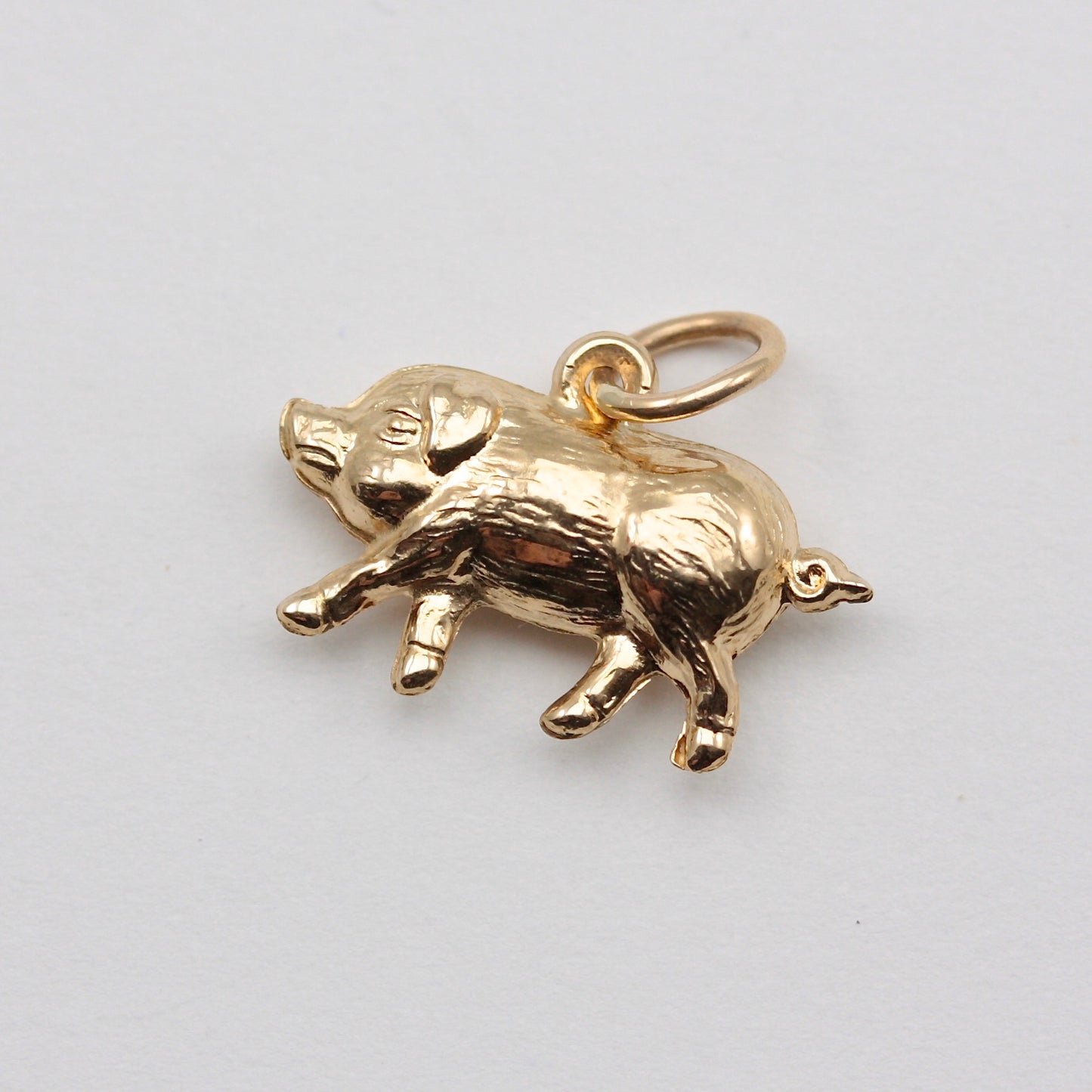 Vintage 9ct Gold Pig Charm, 1966
