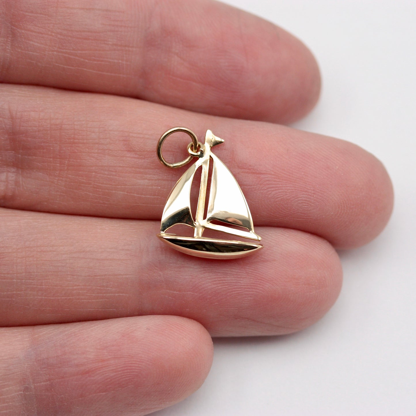 Vintage 9ct Gold Sailboat Charm, 1978