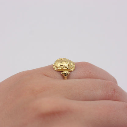 Vintage 18ct Egyptian Gold Scarab Beetle Ring, 1946 - 47.