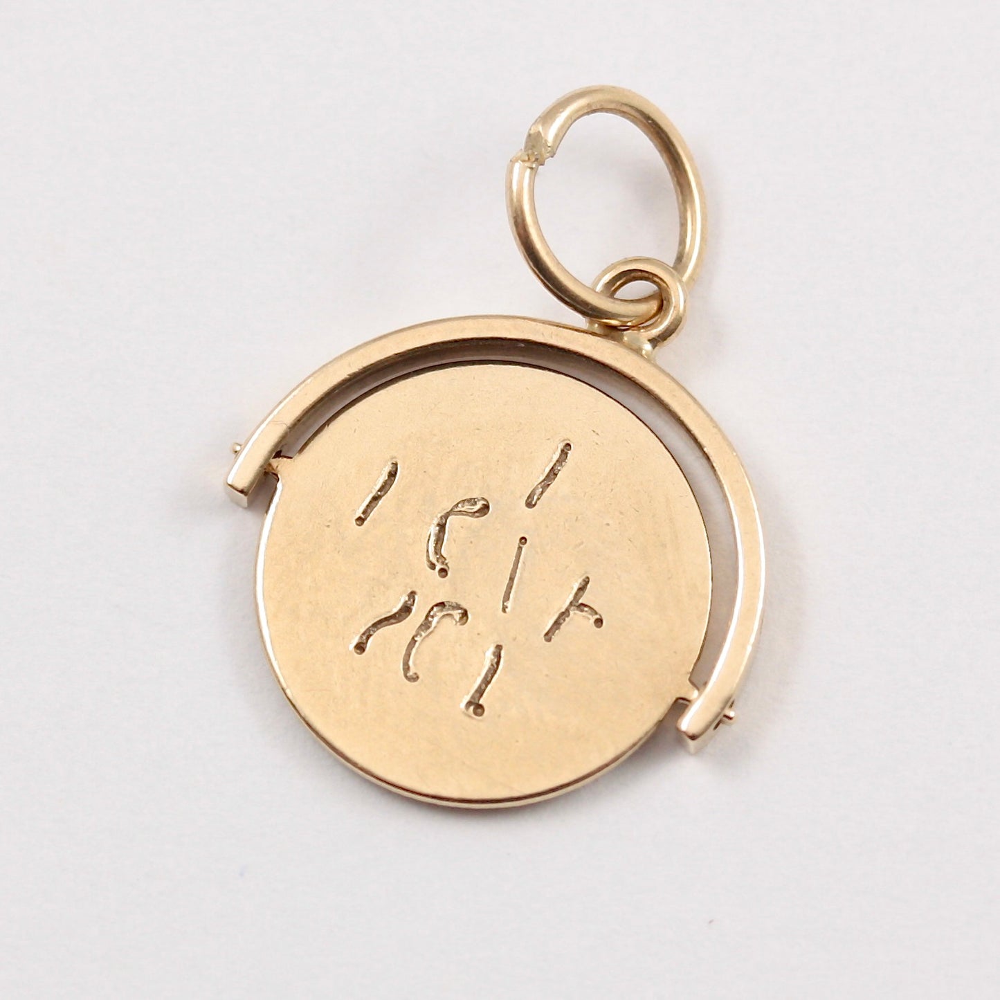 Vintage 9ct Gold 'I LOVE YOU' Spinner Pendant, 1972