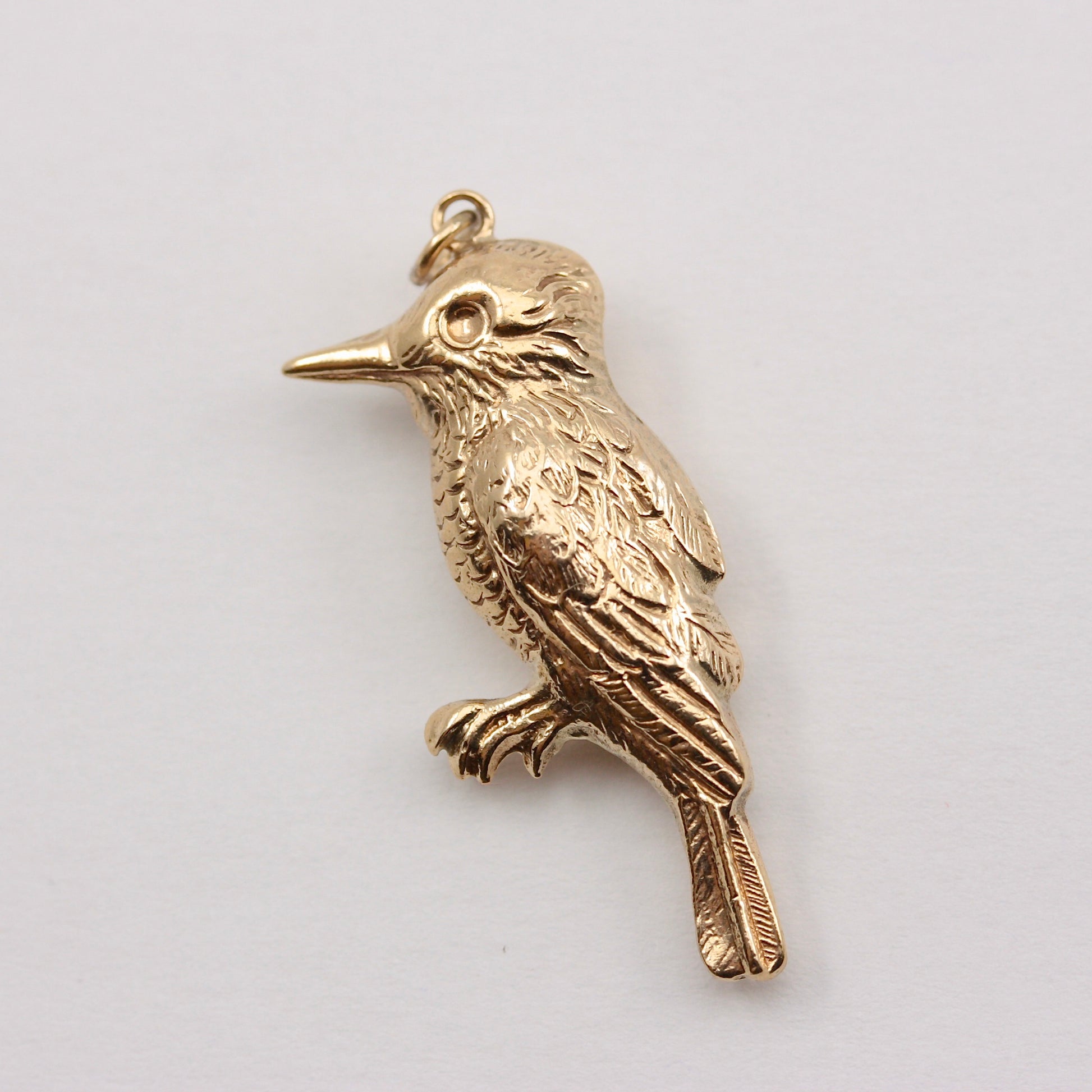 Vintage 9ct Gold Woodpecker Charm, 1961