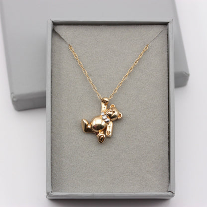 9ct gold vintage teddy bear pendant