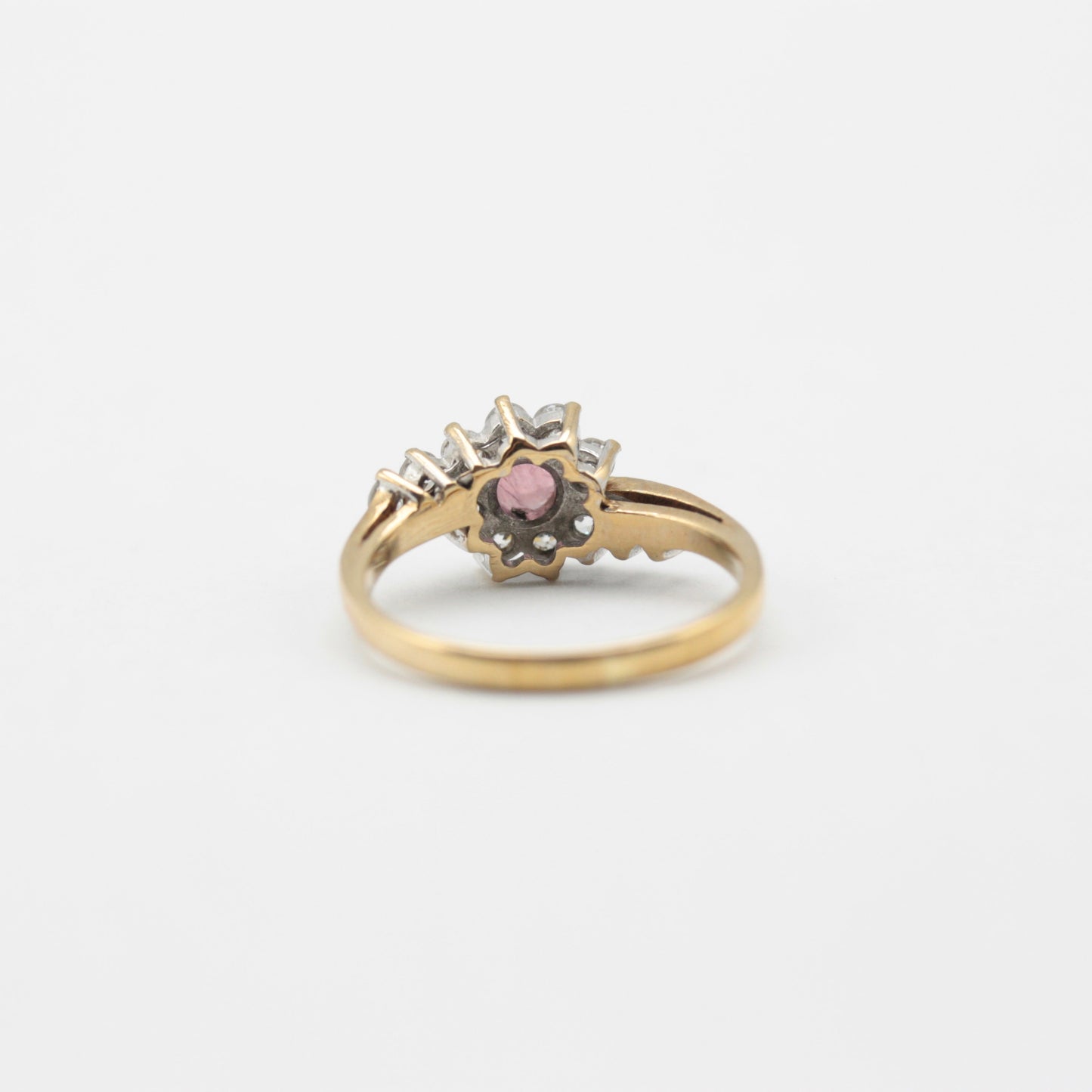 Vintage Ruby and CZ Cluster Ring, 1988