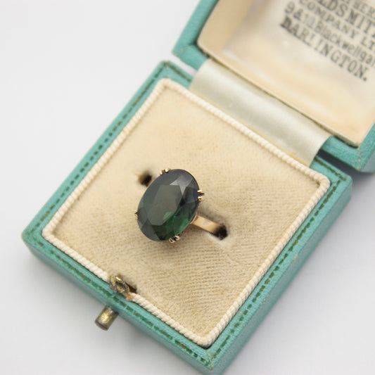 vintage 1960s forest green spinel ring