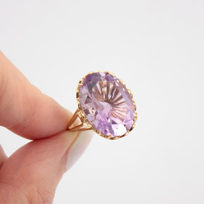 9ct gold amethyst cocktail ring 1970s