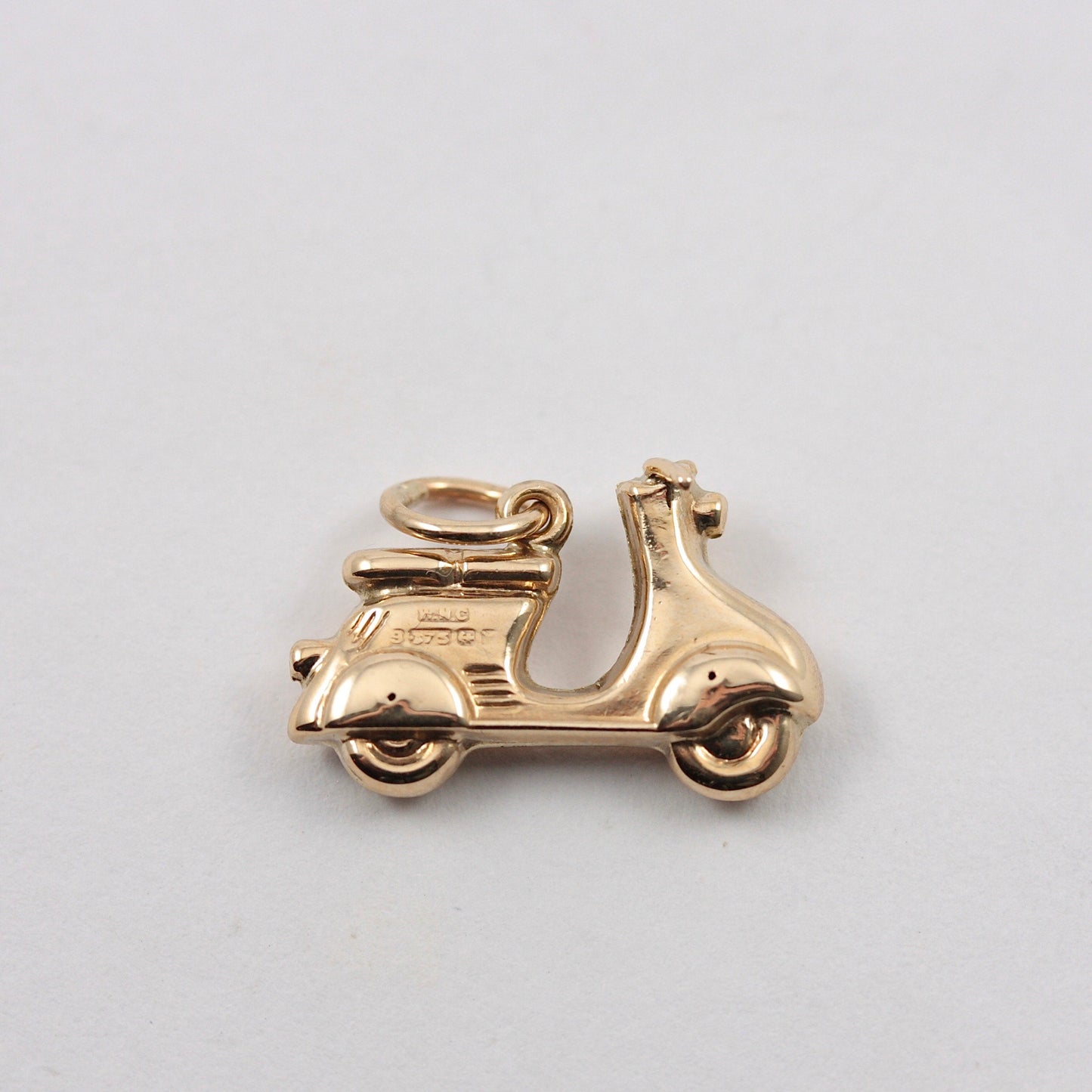 Vintage 9ct Gold Scooter Charm, 1973