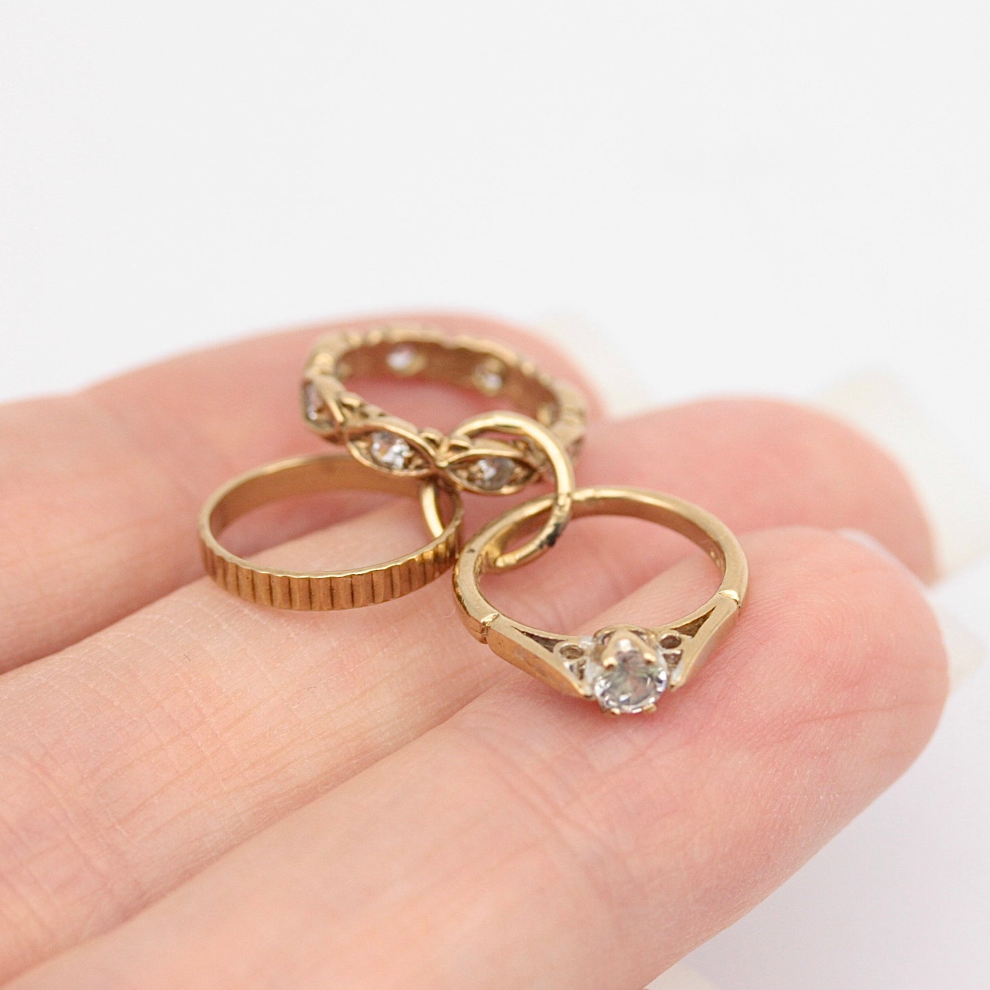 9ct gold wedding engagement eternity ring charms