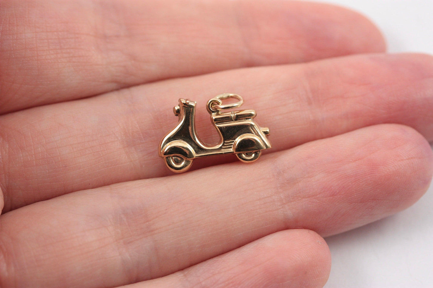 Vintage 9ct Gold Scooter Charm, 1973