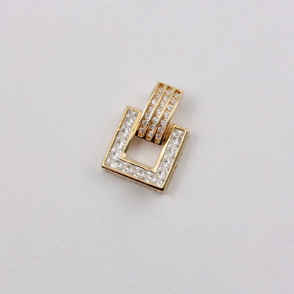 Vintage 14K Gold Pendant with Cubic Zirconia