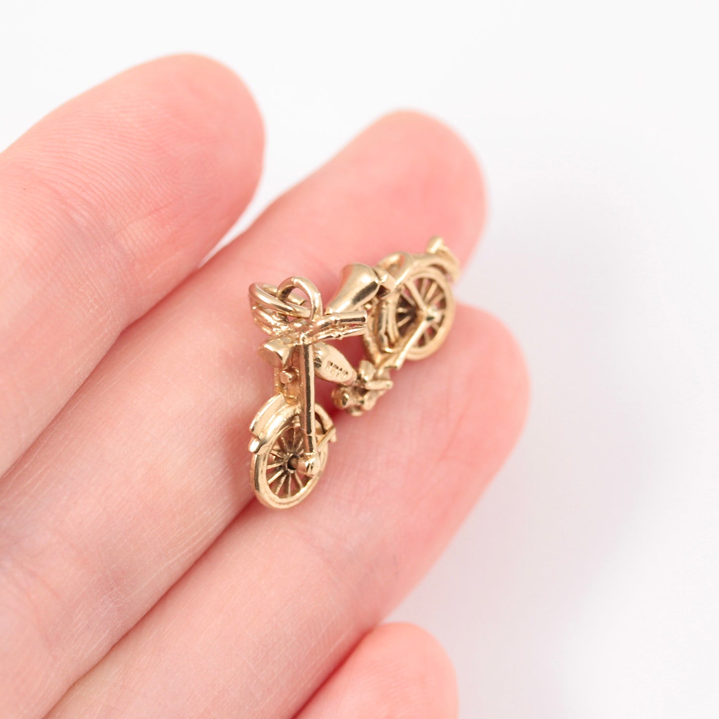 vintage 9ct gold motorcycle charm