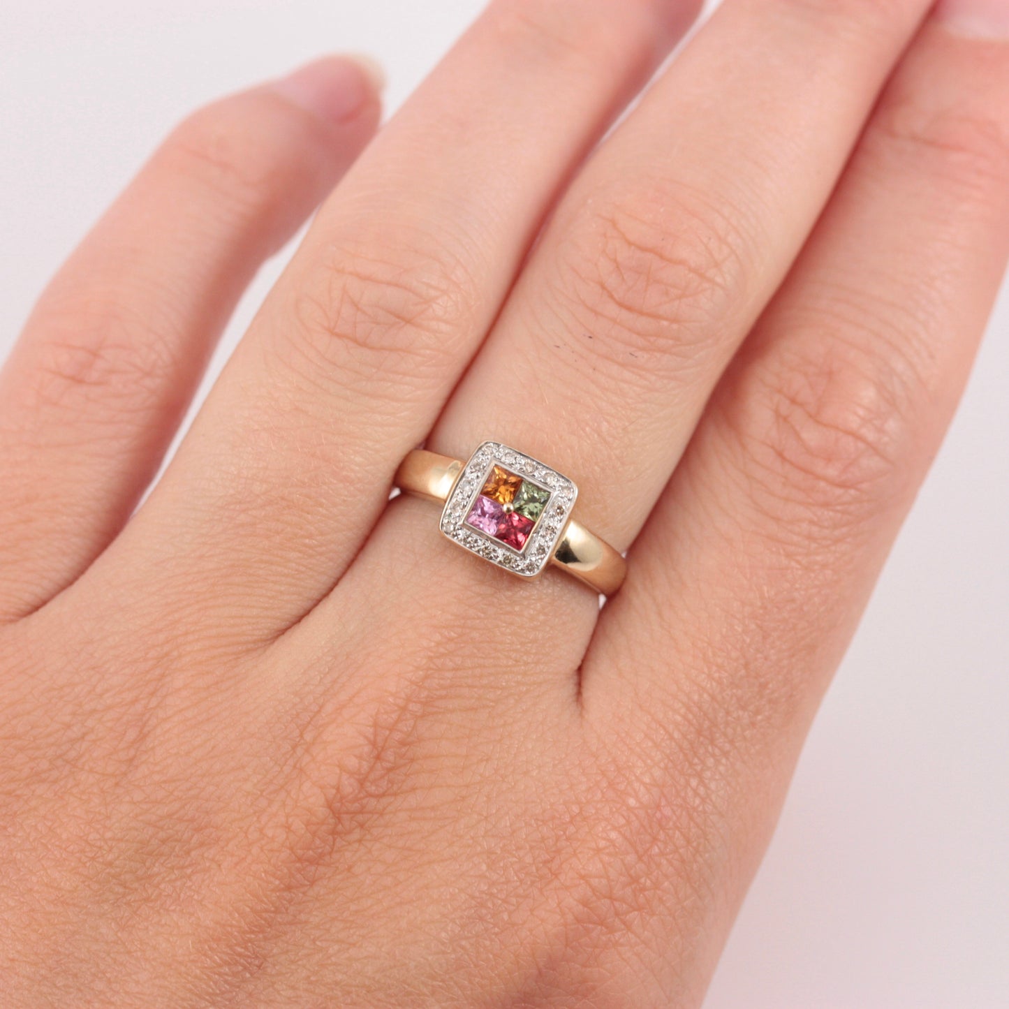 topaz and diamond square ring