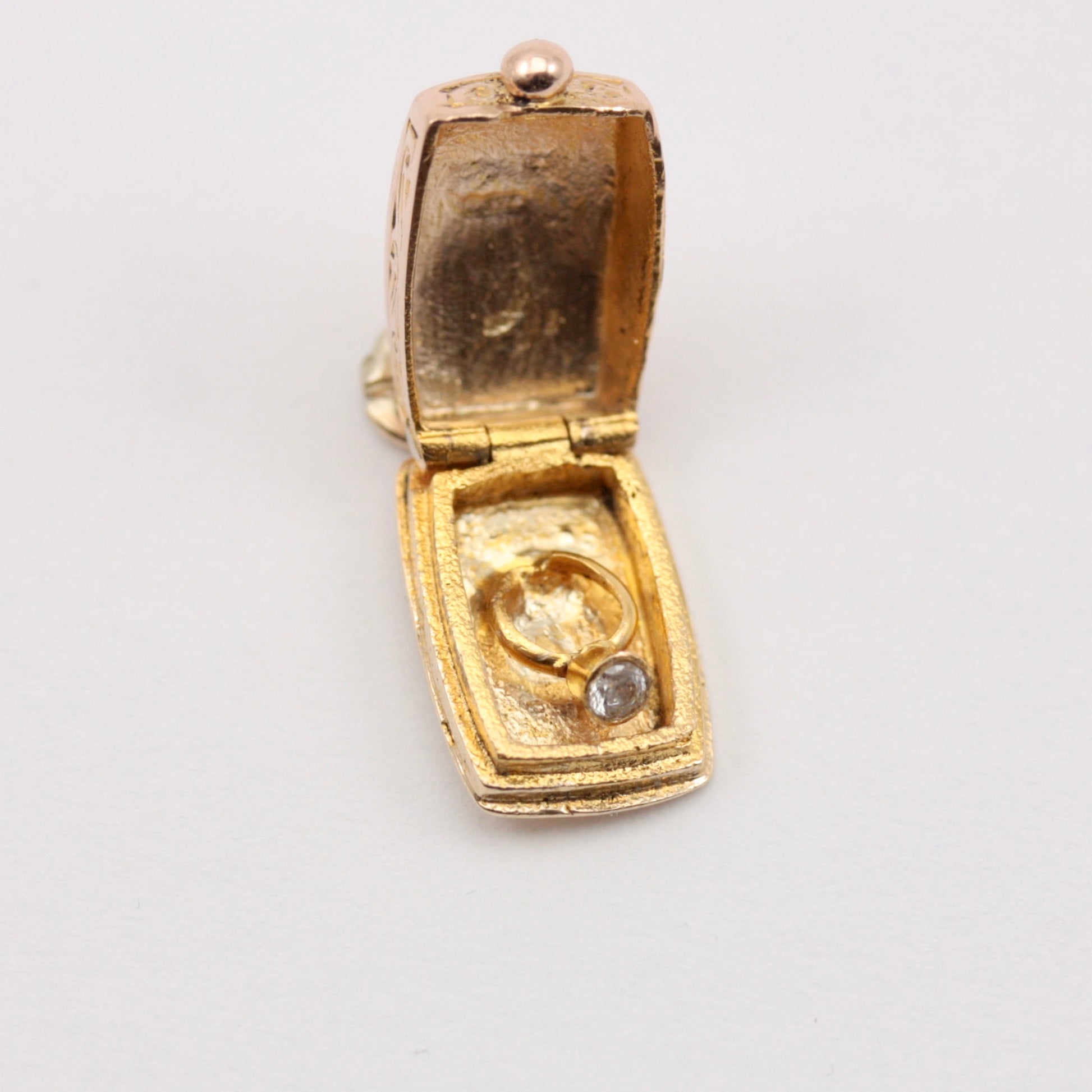 vintage engagement ring in box charm