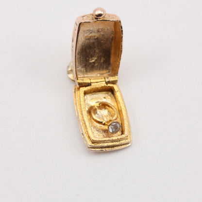vintage engagement ring in box charm