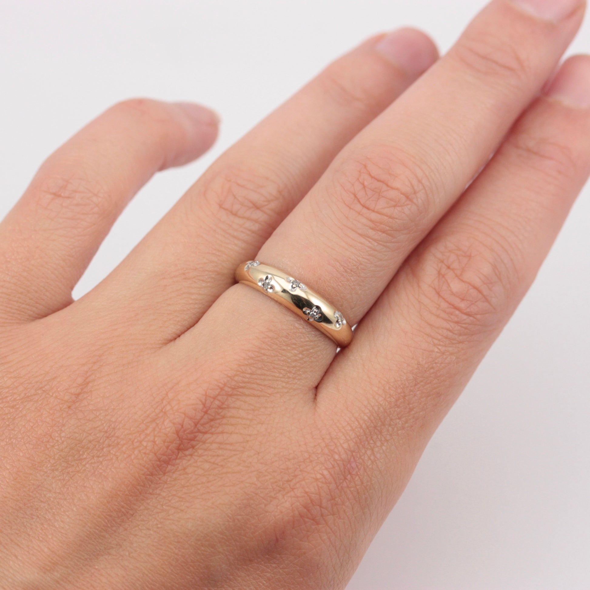 domed diamond ring
