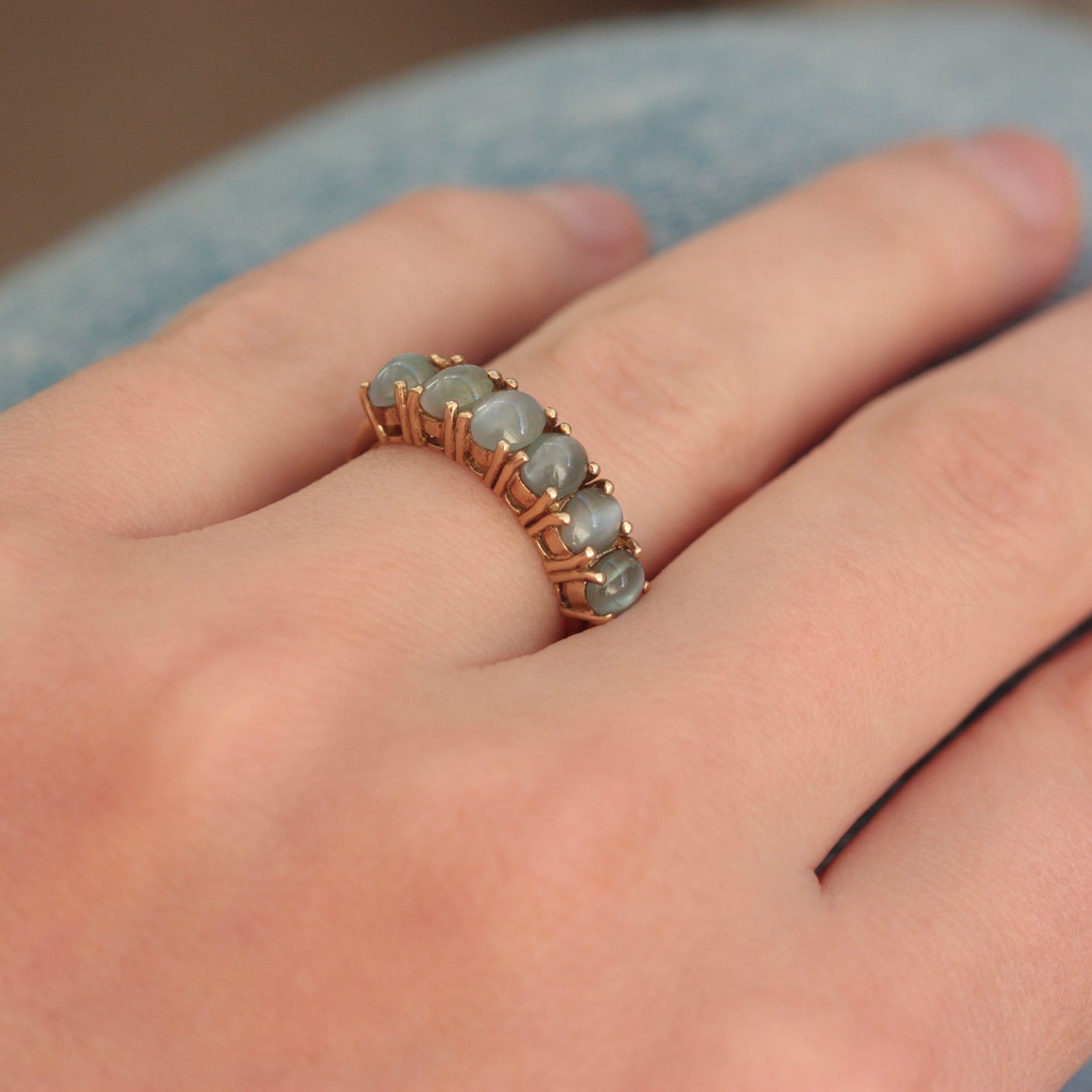 second hand 9ct gold cats eye ring