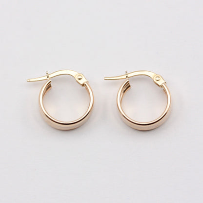 Pre-owned 9ct Yellow Gold Wide Hoop Earrings, Small