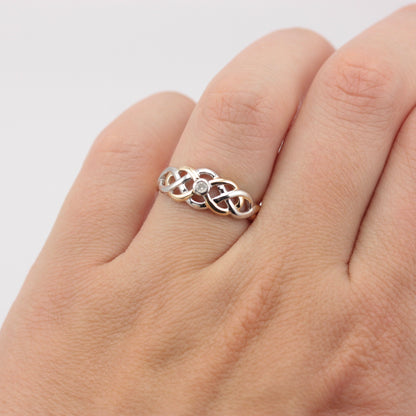 9ct gold diamond celtic ring