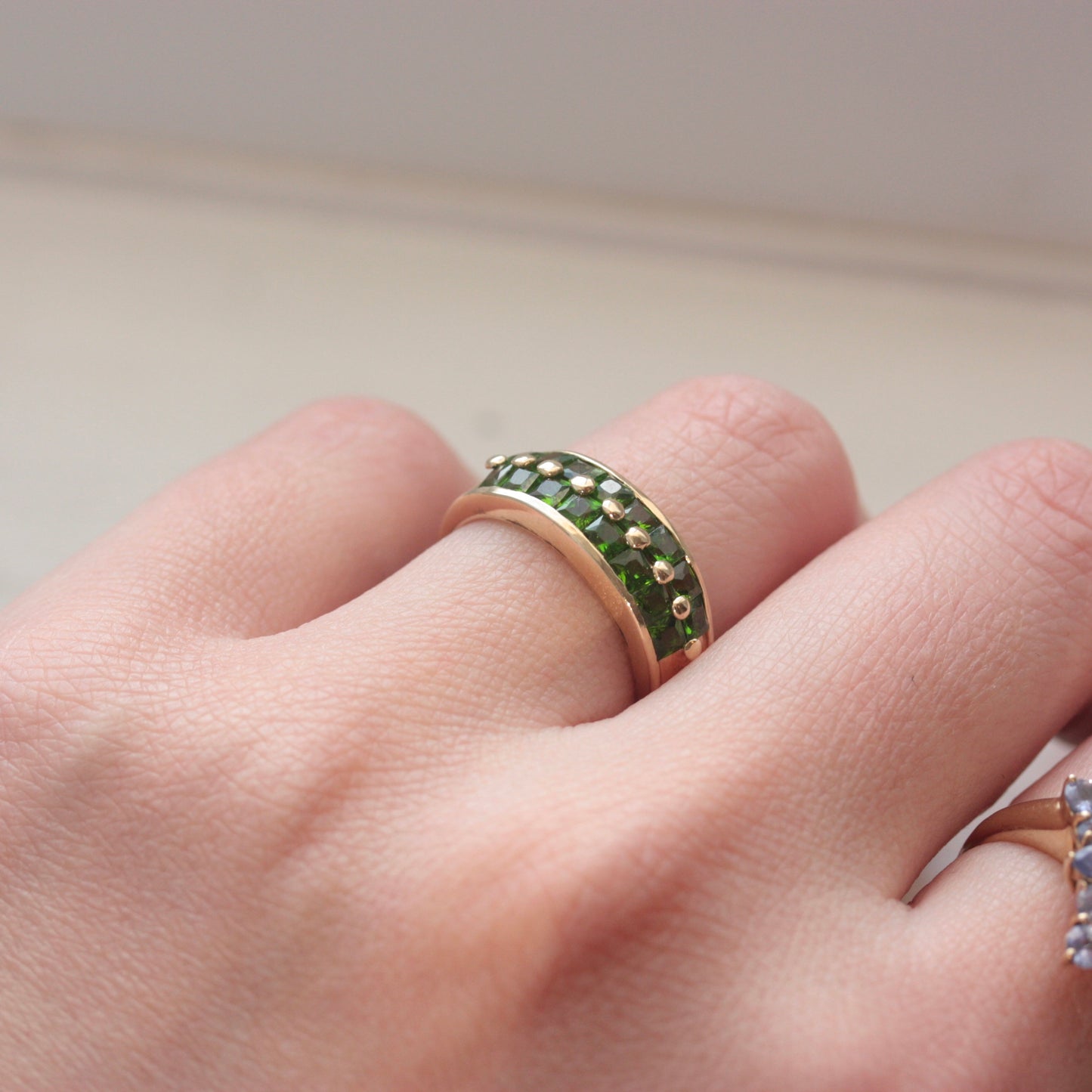 Pre-owned 9ct Gold Chrome Diopside Band Ring, 2005