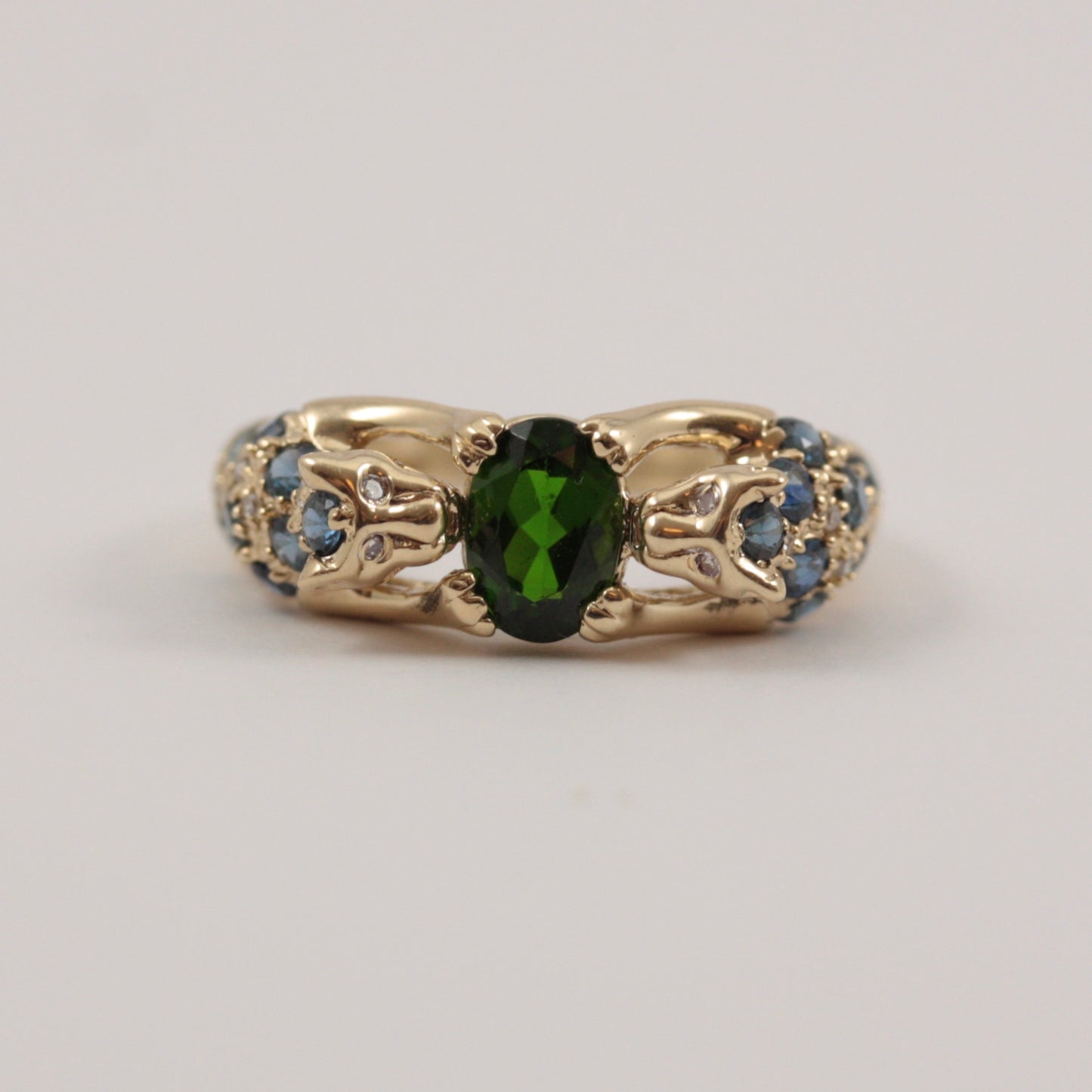 9ct gold gemstone panther ring