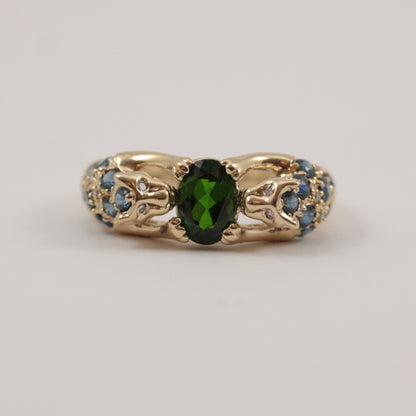 9ct gold gemstone panther ring