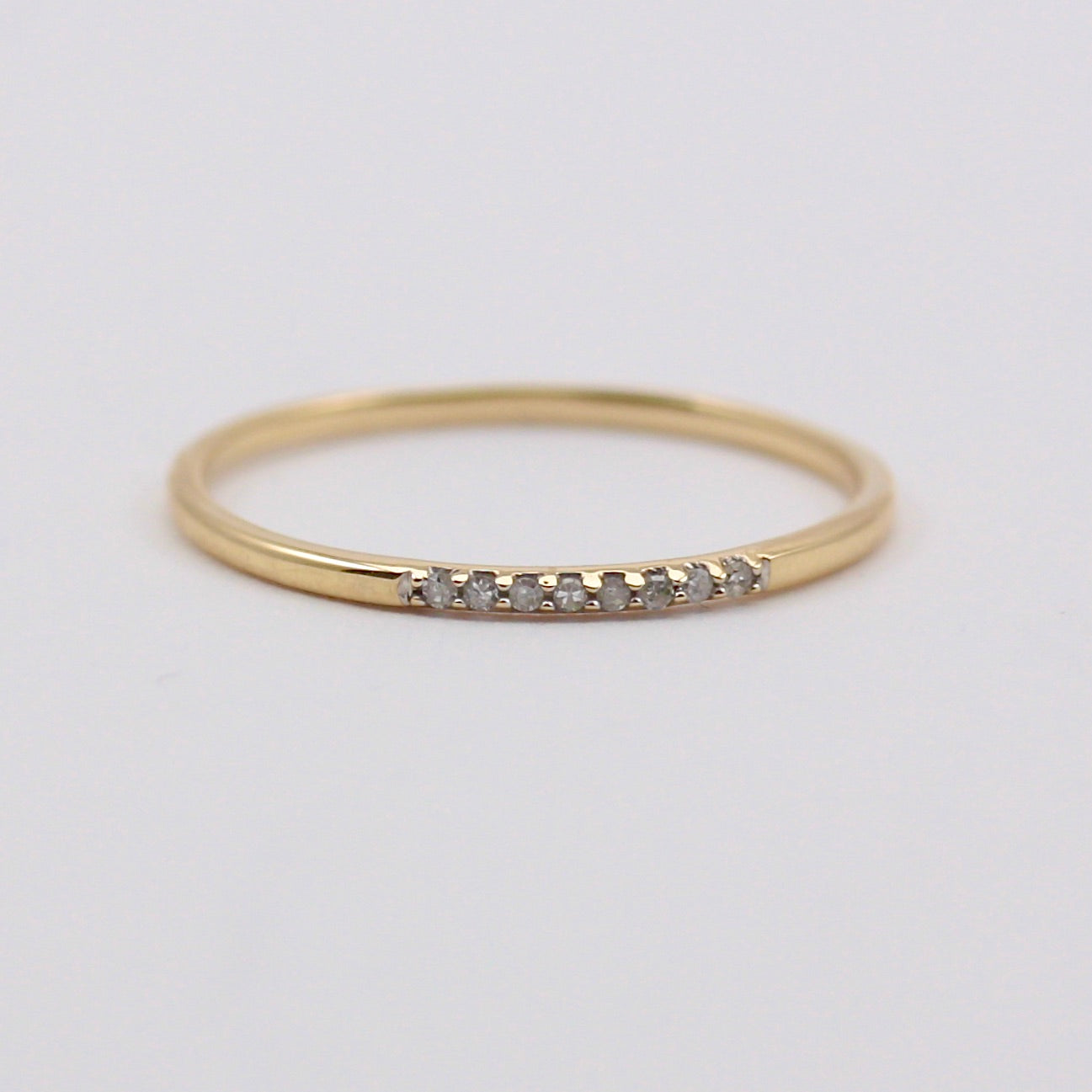Pre-owned Skinny 9ct Gold Band with Diamonds